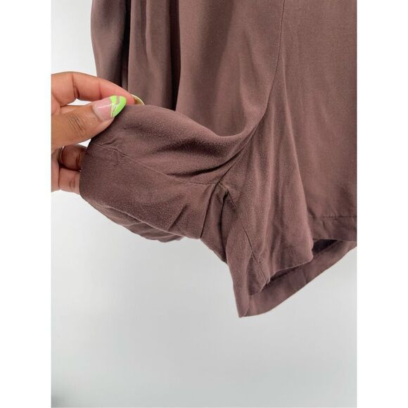 Torrid 2X Brown Stretch Challis Paperbag Waist High Rise Pull-On Shorts 4” - Picture 5 of 13